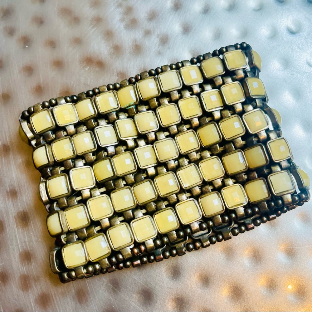 Guess Vintage inspired Chic Square Beaded Bracelet with Cream Accents